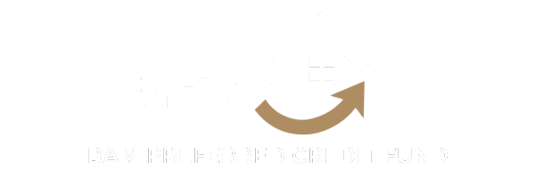Logo with a stylized house and an upward arrow, combined with a circular graph, and the text “BAM Preferred Credit Fund” below.