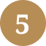 A white number 5 centered on a solid gold-brown circular background.